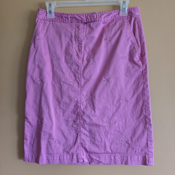 Talbots Dragonfly Embroidered Design Pink Skirt, 4 - Picture 2 of 5